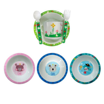 SET PLATO CON CUBIERTOS Y VASO LOOPI