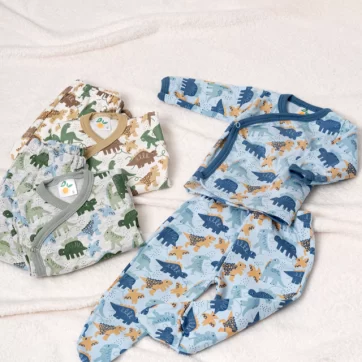 SET 2 PIEZAS ESTAMPADO DINO NARANJO