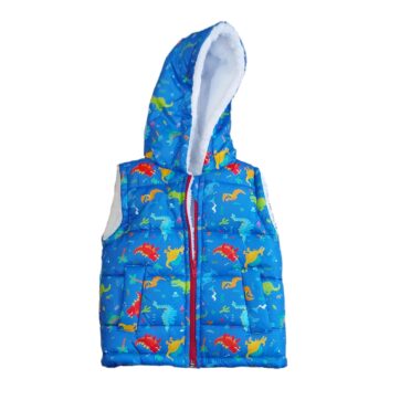 CHALECO INFLABLE ESTAMPADO DINO CON CORDERITO