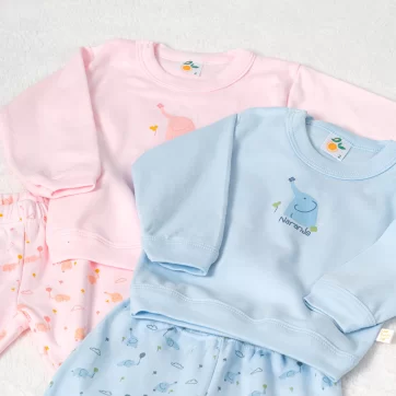 PIJAMA ESTAMPADO ELEFANTES NARANJO